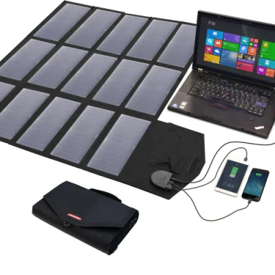 Painel solar dobrável duplo USB e DC 100 W painel solar portátil para carregar telefones, câmeras, laptops