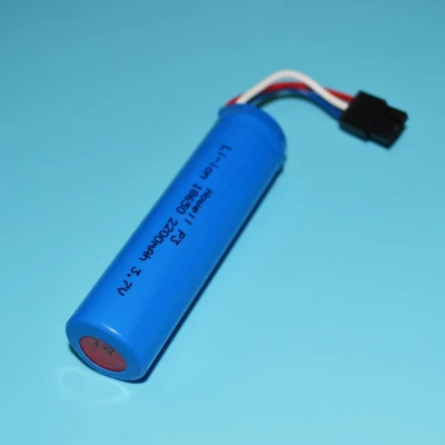 Célula de bateria de íon de lítio cilíndrica 2200mAh 3,7V 18650 com conector Molex bateria de lítio