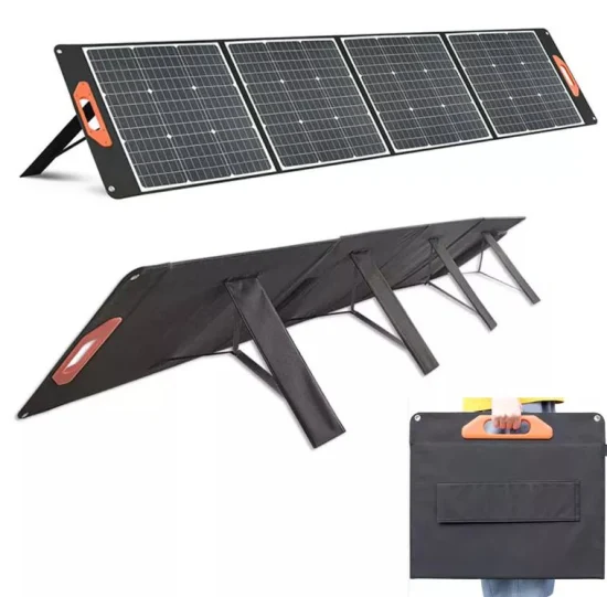 Kit de painel solar portátil flexível 100 W Carregador solar dobrável 200 W 300 W Painel fotovoltaico de carregamento solar dobrável Kit de painel solar dobrável